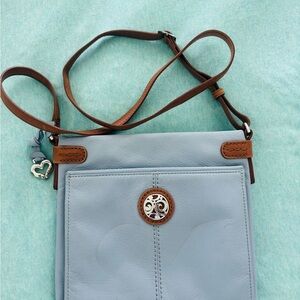 Brighton Light Blue and Brown Crossbody Bag